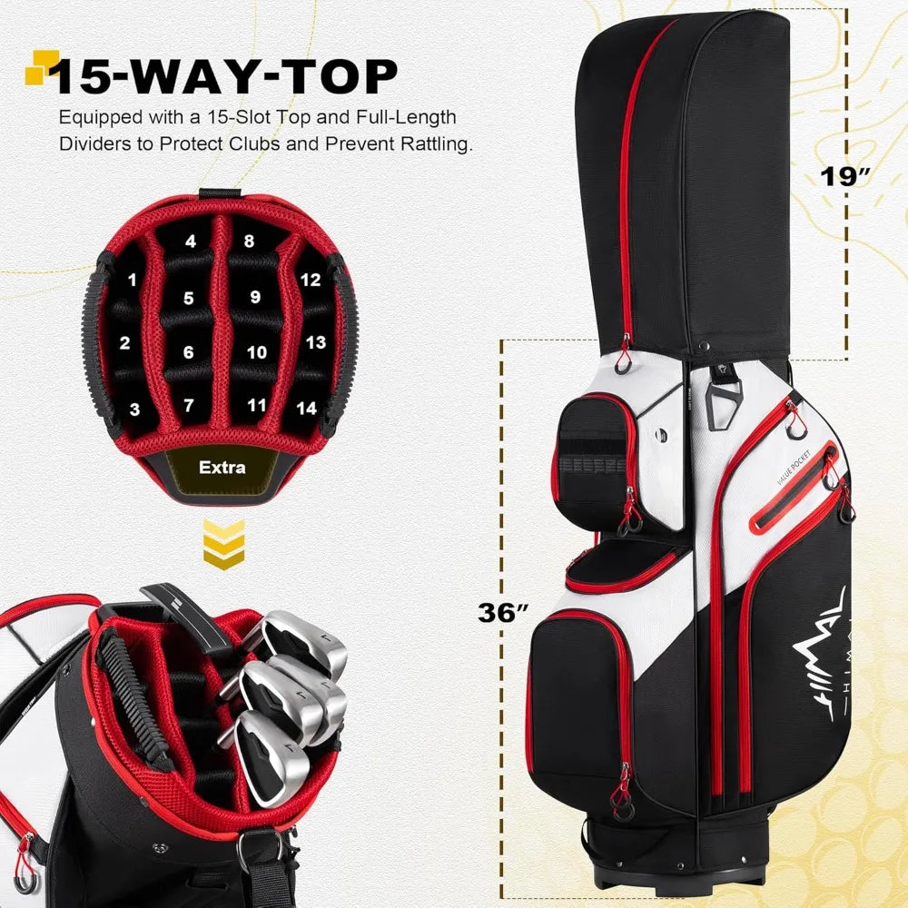 Golf Cart Bag with Handles and Rain Cover