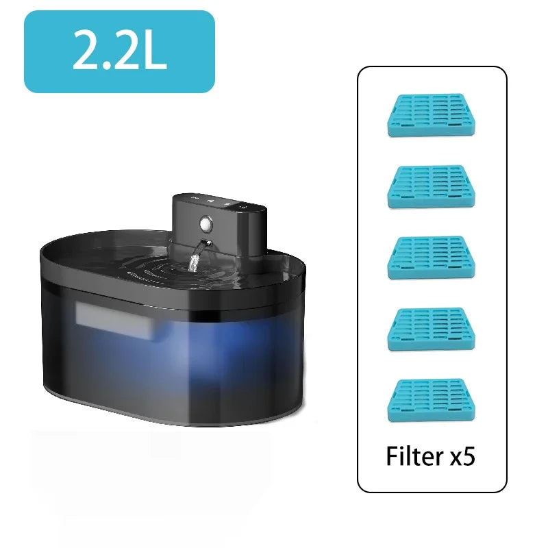 2.2L Wireless Cat Water Fountain Battery Operated