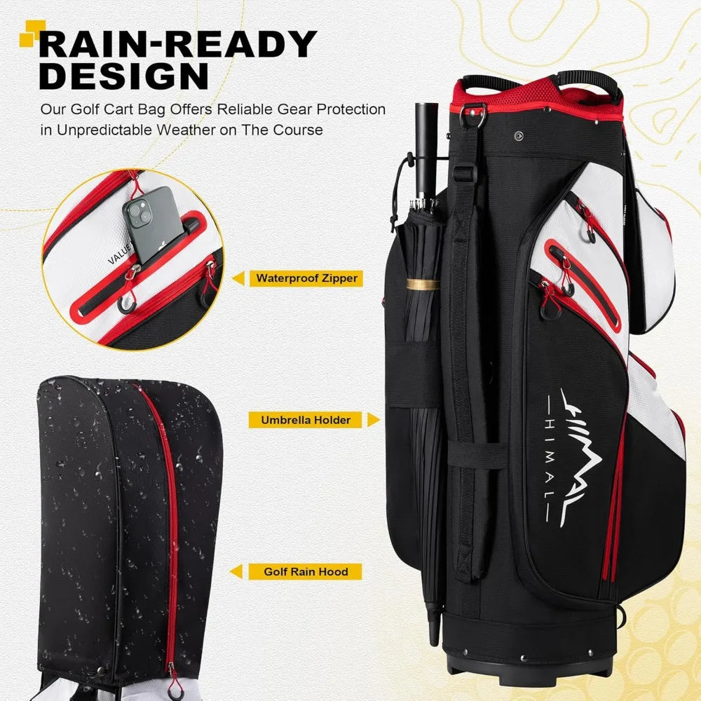Golf Cart Bag with Handles and Rain Cover