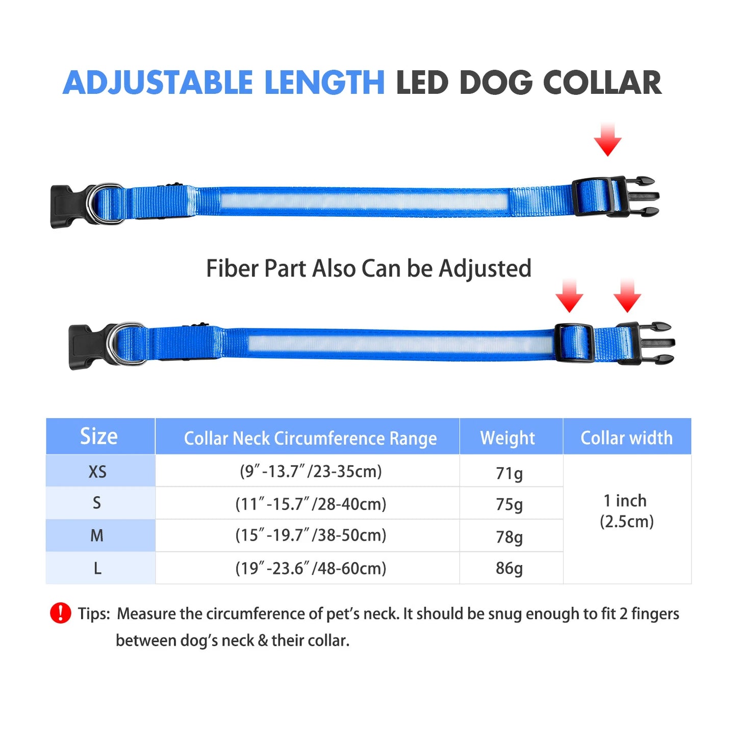 LED Safety Glow Dog Collar