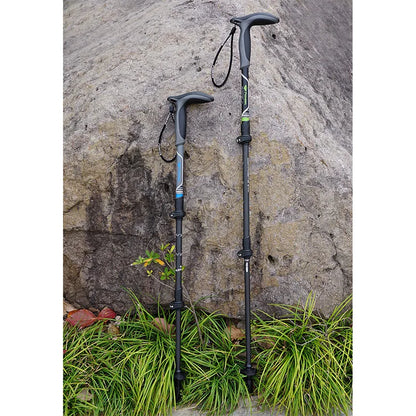 Short T-handle Walking Stick 46-100cm Carbon Fiber