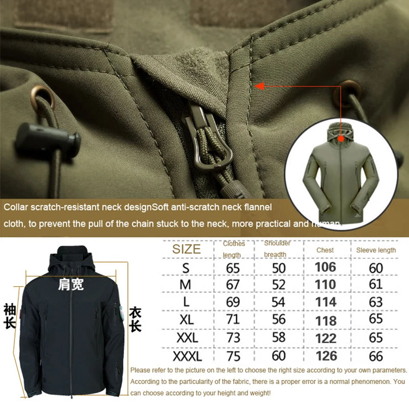 Soft-Shell Tactical Waterproof Tracksuits Set Men