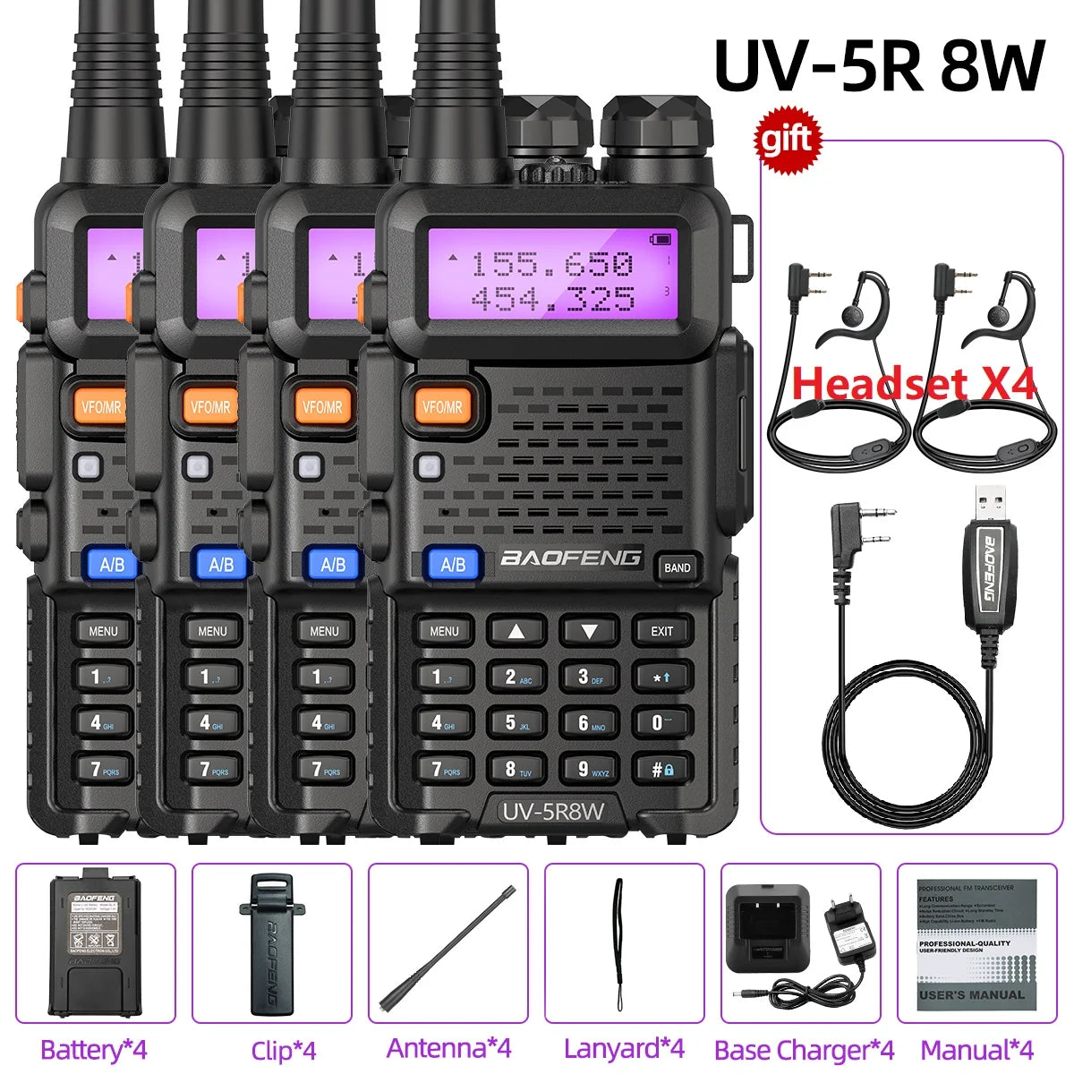 8W Walkie Talkie /  Ham Radio Dual Band