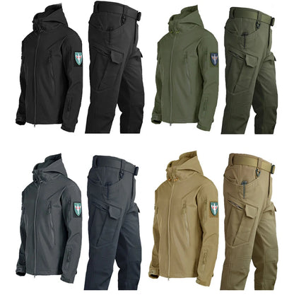 Soft-Shell Tactical Waterproof Tracksuits Set Men