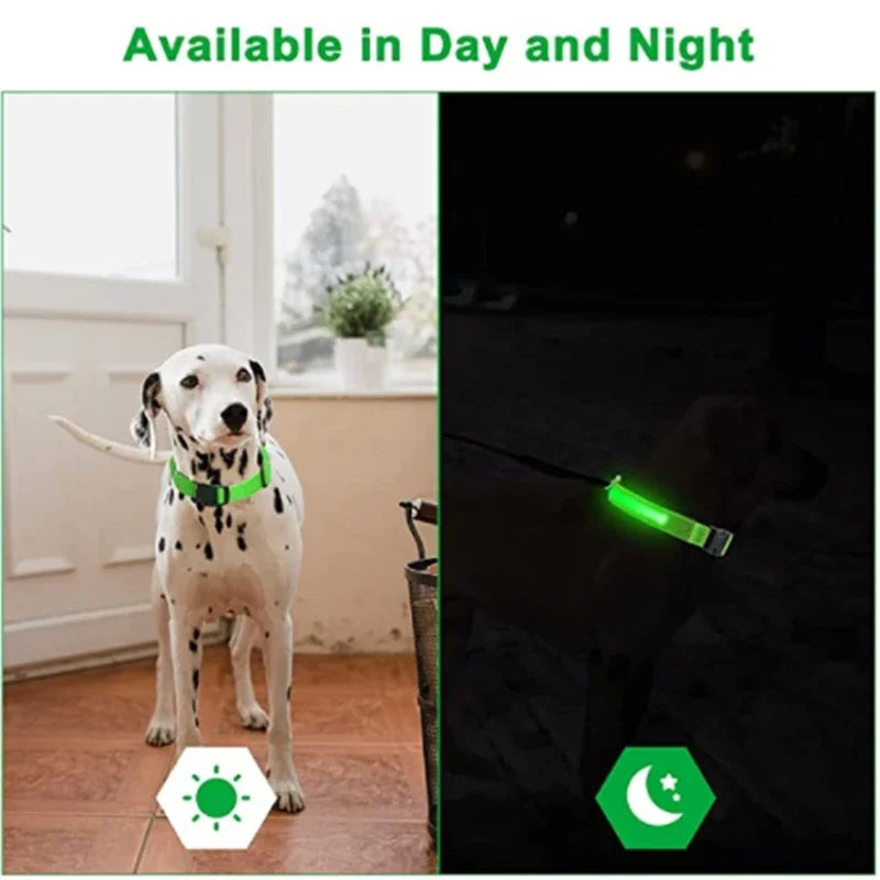 New LED Glowing Dog Collar Adjustable Flashing Rechargea Luminous Collar Night Anti-Lost Dog Light HarnessFor Small Dog Pet Prod