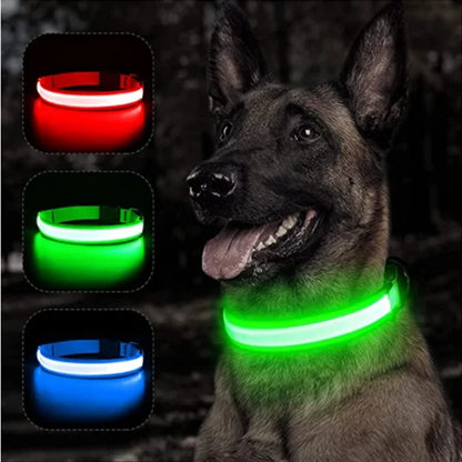 New LED Glowing Dog Collar Adjustable Flashing Rechargea Luminous Collar Night Anti-Lost Dog Light HarnessFor Small Dog Pet Prod