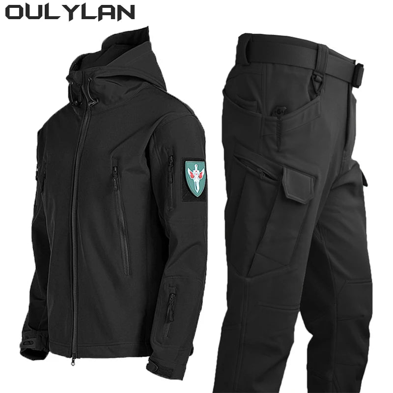 Soft-Shell Tactical Waterproof Tracksuits Set Men